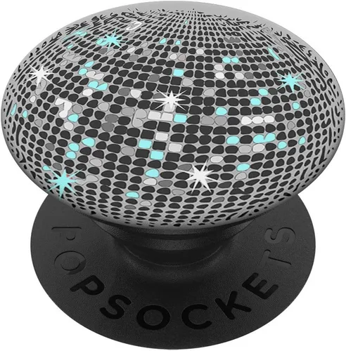 Bola de discoteca de efecto retro plateado con purpurina 70s 80s – PopSockets Grip y soporte para teléfonos y tabletas