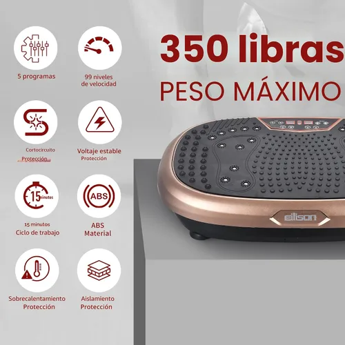 Miniatura 5 de EILISON FitMaxx 3D XL Vibration Plate Exercise Machine - Whole Body Workout Vibration Platform w/Loop Bands - Lymphatic Drainage Machine for