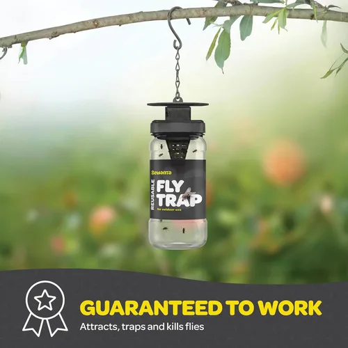 Miniatura 7 de Trampa para moscas para exteriores (paquete de 4) trampas para moscas al aire libre con cebo no tóxico soluble – Repelente de moscas solo para uso