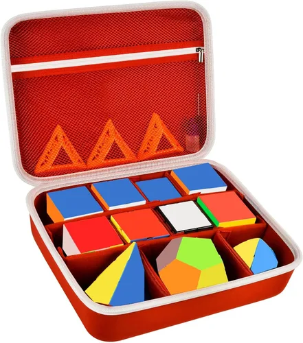 Miniatura 7 de Speed Cube - Estuche de almacenamiento compatible con Rubik Cube para cubos de rompecabezas mágicos GAN, soporte para bolsa de transporte con malla