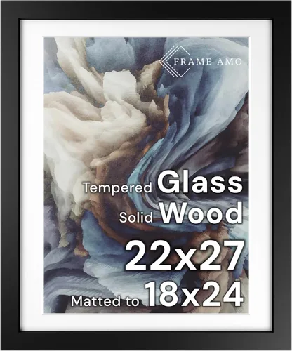 Miniatura 174 de Frame Amo Marco de póster de madera maciza de 13 x 19 pulgadas, color natural, tapete blanco para imagen de 11 x 17 pulgadas, parte frontal