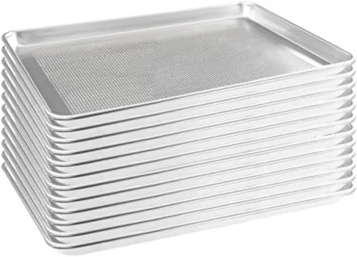Miniatura 8 de HARDURA - Bandeja de aluminio para hornear de 18 pulgadas de largo x 13 pulgadas de ancho x 1 pulgadas de alto, 12 paquetes, para horno en panadería