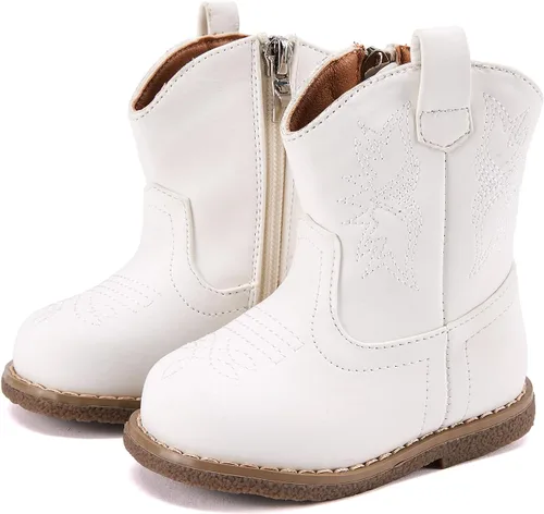 Miniatura 15 de BMCiTYBM Botas de bebé vaqueras para niño y niña, botas vaqueras occidentales para bebé, botas de vaquero para bebé con punta redonda, botas