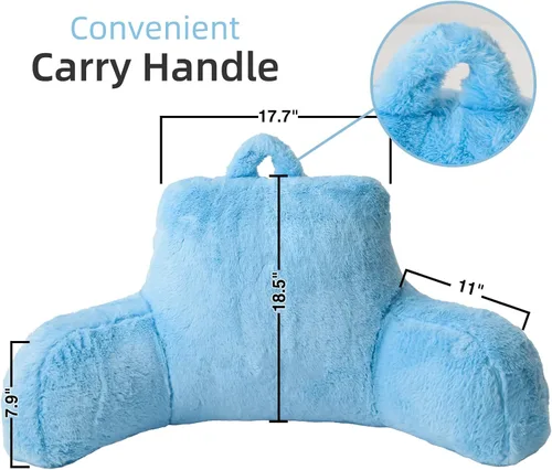 Miniatura 2 de A Nice Night Almohada de lectura de piel sintética con cuña para adultos y niños, respaldo con brazos para sentarse en la cama/sofá para reposo
