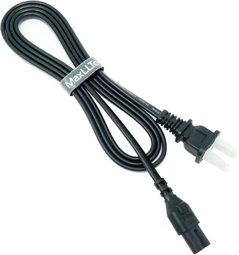 Miniatura 5 de MaxLLTo Cable de alimentación de repuesto de 2 clavijas para Sony Bravia TV KDL-32R300B KDL-32R330B KDL-40R350B KDL-40R380B 6 pies (negro)