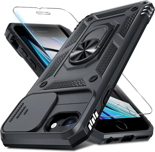 Miniatura 168 de Janmitta - Funda para iPhone 14 Pro con cubierta deslizante para lente de cámara incorporada + protector de pantalla, funda de cuerpo completo