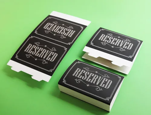Miniatura 4 de Paquete de 20 letreros de mesa rústicos reservados – Señales reservadas para boda – Carteles de pizarra negra reservados – Accesorios de boda