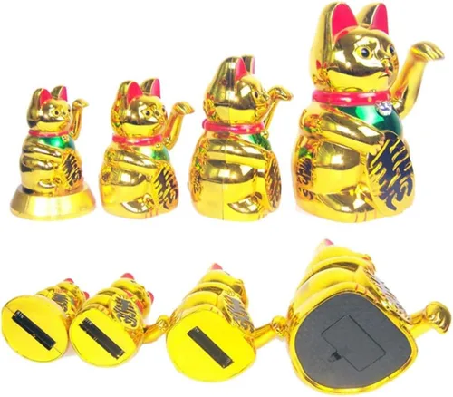 Miniatura 4 de Ochine Lucky Cat Waving Arm Gold Cat Feng Shui Lucky Fortune Cats Luck Beckoning Waving Wealth Cat Maneki Neko Bienvenido Lindo Gato Hogar Display