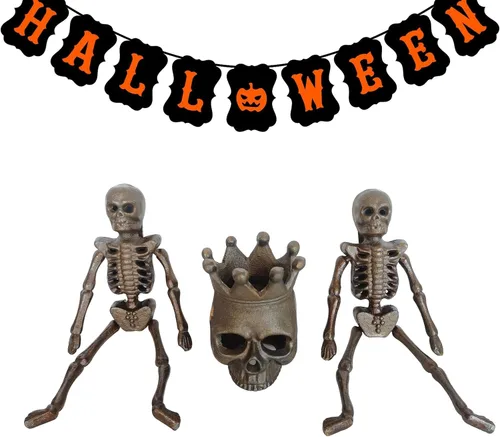Miniatura 8 de BSTGIFTS Tronco de gas de calavera de hierro fundido para fogatas, chimenea, decoración de esqueleto de Halloween, regalos de fiestas de Halloween