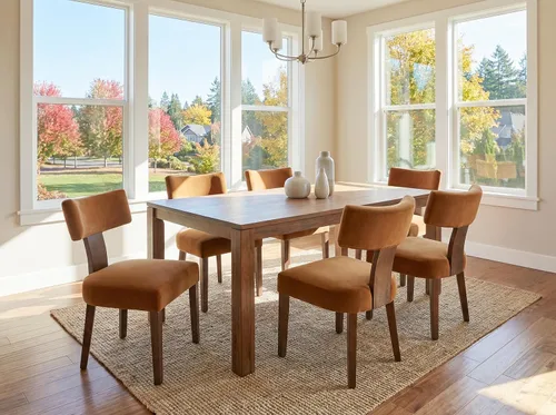 Miniatura 12 de RIVOVA Juego de 4 sillas de comedor modernas de mediados de siglo, tapizadas de piel sintética, sillas Parson modernas sin brazos de cocina, sillas