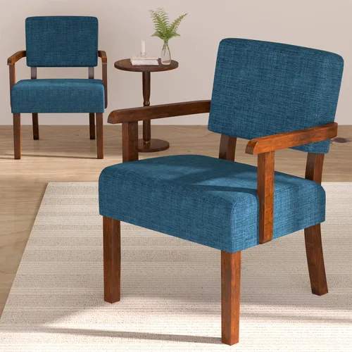 Miniatura 32 de FAGAGA Juego de 2 Sillas de Acento con Mesa, Sillas de Sala de Estar con Asiento y Reposabrazos VelvetSoft para Sala de Estar Dormitorio Sala