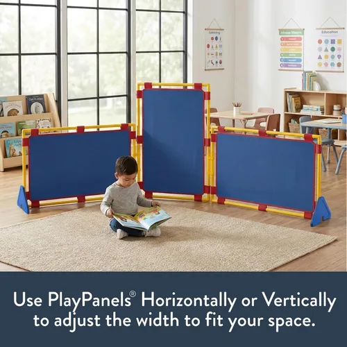 Miniatura 2 de Children's Factory Juego de 3 paneles de juego rectangulares, panel divisor de habitación para niños, partición de aula, pantalla independiente