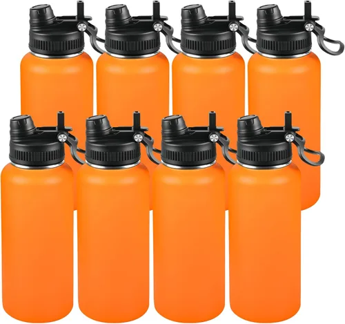 Miniatura 68 de Botella de agua aislada de 22 onzas, tapa 2 en 1 a prueba de fugas (sorbo/pajilla) + asa, botella de acero inoxidable para deportes, viajes, trabajo