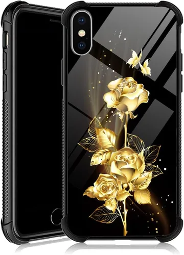 Miniatura 31 de DJSOK Compatible con funda para iPhone 13 Pro Max, fundas doradas de mariposa y rosa para iPhone 13 Pro Max para mujeres y niñas, diseño