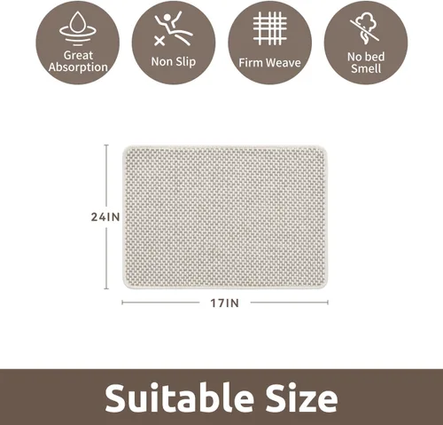 Miniatura 2 de AMOAMI Tapete de baño de felpilla súper absorbente, de secado rápido, para baño, con parte trasera de goma, antideslizante, lavable, para debajo