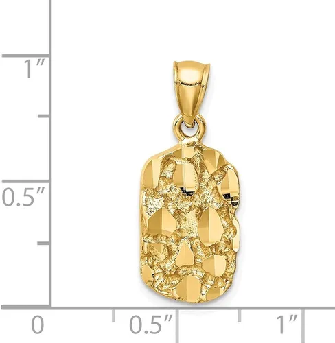 Miniatura 4 de Colgante de pepita de oro amarillo de 14 quilates para mujer, Metal, Gema