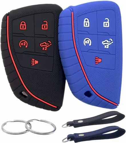 Miniatura 16 de REPROTECTING Funda de silicona para llavero compatible con Chevy Chevrolet Silverado 1500 GMC Sierra 1500 2026-2022, Silverado Sierra 2500HD 3500HD
