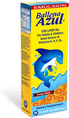 Miniatura 2 de Ballena Azul Aceite de Hígado de Bacalao para Adultos y Niños, Aceite de Hígado de Bacalao para Adultos y Niños, Buena Fuente de Vitaminas A, D, E