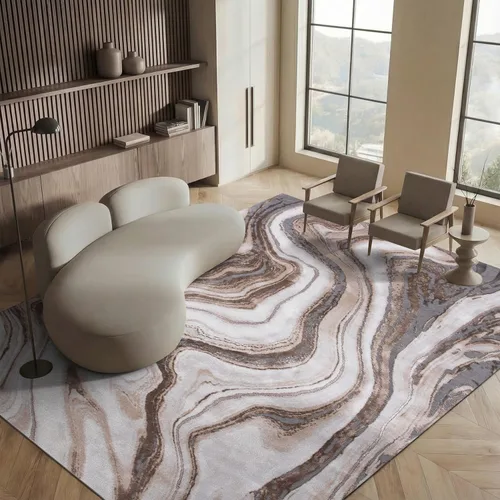 Miniatura 6 de SAFAVIEH Craft Collection - Alfombra decorativa, 2'3" x 4', azul y gris, diseño abstracto moderno, no desprende pelusa y de fácil cuidado, ideal