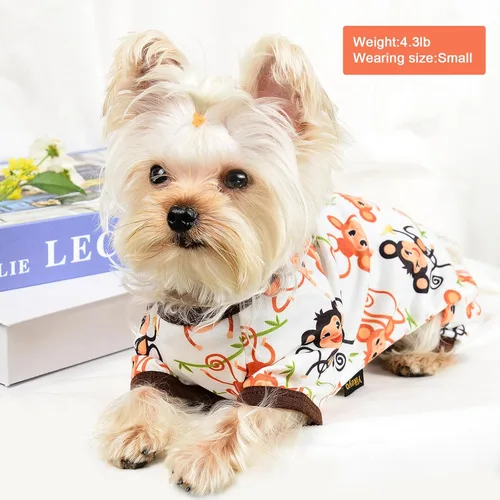 Miniatura 4 de Pijamas para perros, ropa suave y elástica para perros pequeños, hembras y niños, tamaño mediano, ropa para cachorros, ropa para cachorros, mameluco