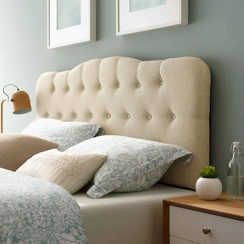 LexMod Annabel cabecera de cama de vinilo Beige