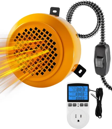 Calentador de casa para perros de 400 W/800 W con termostato, control inteligente de temperatura y temporizador de 24 horas, calefacción de casa