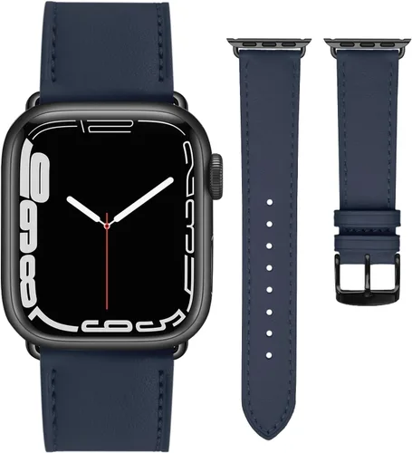 Miniatura 11 de Correas de cuero compatibles con Apple Watch Series para mujeres y hombres, correa de cuero genuino de repuesto para iWatch