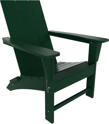 Miniatura 11 de WO Home Furniture - Silla Adirondack plegable de polietileno de alta densidad para todo tipo de clima, resistente a los rayos UV y a la Roble
