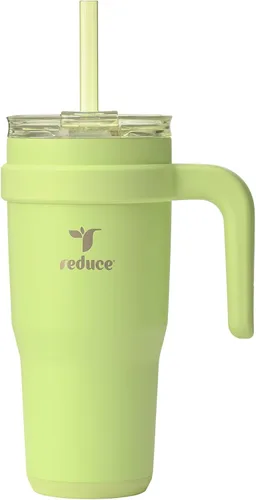 Miniatura 45 de Reduce Vaso de acero inoxidable de 50 onzas con asa, doble pared aislada al vacío, taza de viaje, tapa a prueba de sudor y popote reutilizable