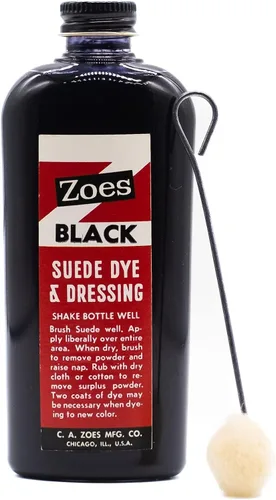 Zoes - Tinte de piel de ante negro - Restaura y recolora zapatos botas bolsos muebles y más - 25 onzas - Fabricado en Estados Unidos