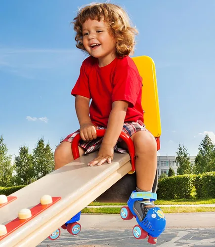 Miniatura 7 de SULIFEEL Patines de ruedas cuádruples ajustables para niños, patines de ruedas para principiantes para niñas y niños de 2 a 5 años de edad Azul