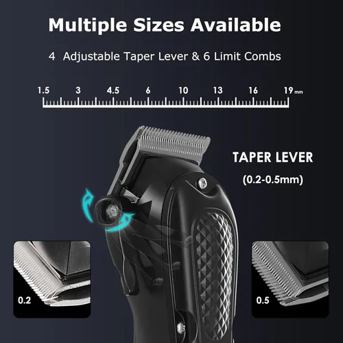Miniatura 3 de KEMEI Cortapelos profesional para hombres, cortadora de pelo inalámbrica y con cable, recortadora de barba recargable para barberos/uso doméstico