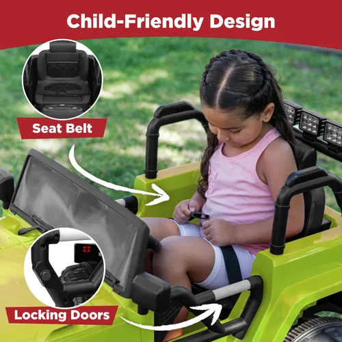 Miniatura 5 de Best Choice Products Camión de paseo para niños de 12 V, auto de juguete a batería con suspensión de resorte, control remoto, 3 velocidades, luces