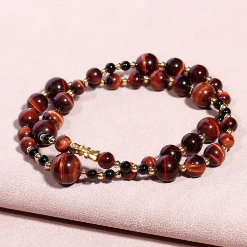 Miniatura 4 de Jewever Collares de hilo de cuentas de ojo de tigre para mujeres y hombres, collar de cristales curativos de Reiki y collar de cuentas de piedras