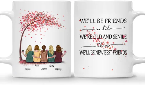 Miniatura 22 de Gossby - Taza de café personalizada para mujer, 2 unidades, con nombres personalizados Taza personalizada para dos mujeres, taza de café