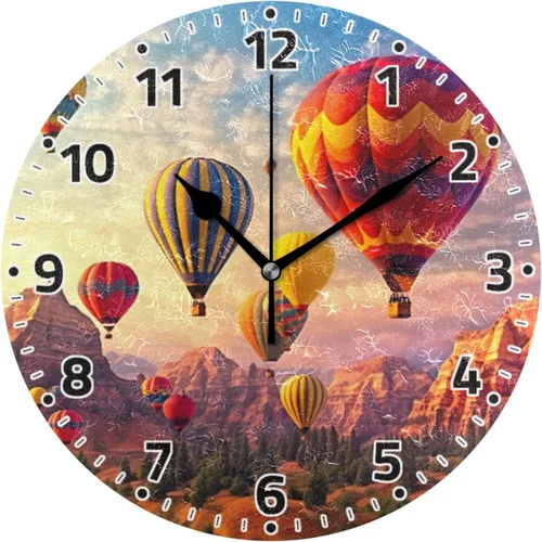 Miniatura 10 de Reloj de pared sin tictac de 10 pulgadas – Reloj redondo silencioso de cuarzo con pilas de manzanas vintage para el hogar, oficina, cocina, aula