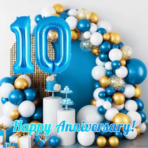 Miniatura 6 de Globos azules con número 1 de 40 pulgadas, globos grandes de helio de lámina con número, globos gigantes de Mylar número 1 para suministros