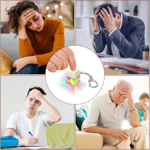 Miniatura 6 de Juguetes sensoriales con teclado para adultos, clicker de teclado con luz LED, llavero sensorial divertido para ansiedad y descompresión (verde, 1P)