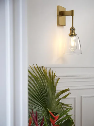 Miniatura 3 de Yosoan Moderno aplique de pared de baño vintage, lámpara industrial de 1 luz, iluminación de tocador para interiores, cableado con cono ovalado