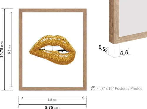 Miniatura 3 de Poster Master Impresión de labios dorados, póster de mordida de labio, arte moderno y minimalista, regalo bohemio para hombres y mujeres, diseño