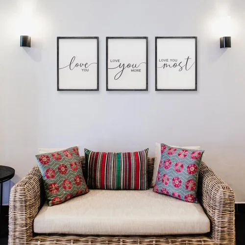 Miniatura 3 de Juego de 3 letreros con texto en inglés "I Love You More" con texto en inglés "I Love You Most Sign", decoración de pared para dormitorio y sala