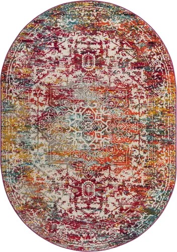 Miniatura 3 de Unique Loom Richmond Collection - Alfombra de área con medallón (7 pies 1 pulgada x 10 pies, ovalada, multicolor y negro)