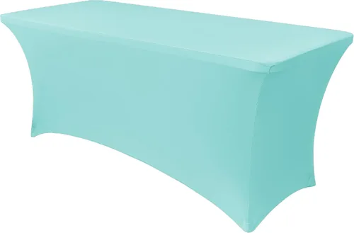 Miniatura 28 de Obstal Funda de mesa de elastano elástica de 4 pies para mesas plegables estándar, paquete de 2 manteles rectangulares universales ajustables