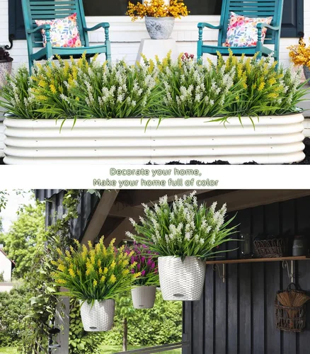 Miniatura 5 de RECUTMS Plantas y flores artificiales para exteriores, flores artificiales al aire libre, plantas artificiales falsas para exteriores, flores