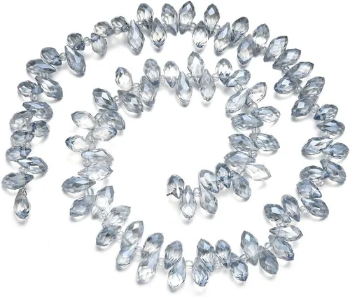 Miniatura 15 de 200pcs Checa 0.472 in Lágrima facetada Briolette Cristal Perlas Sueltas Colgante Separador de Gota a Granel Amatista Púrpura para DIY Joyería