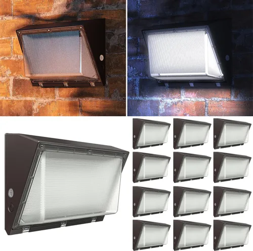 Miniatura 8 de Sunco - Paquete de pared LED de 120 W, sensor de fotocélula del anochecer al amanecer, industrial, regulable, impermeable, grado comercial