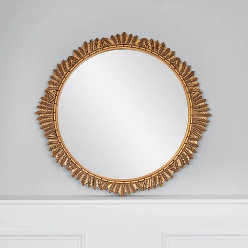 Miniatura 10 de Espejo de pared redondo canalizado contemporáneo de 32 pulgadas de diámetro, espejos de dormitorio para decoración de pared, espejo decorativo