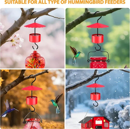 Miniatura 4 de Comedero grande de metal para colibríes, protector de hormigas de 5 onzas, para comederos de colibríes, mantiene eficazmente la miel segura, se