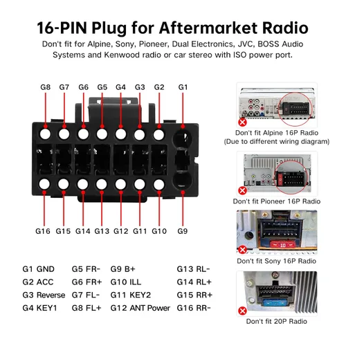 Miniatura 2 de Arnés de cableado de radio de coche de 16 pines para Nissan Rogue, Altima 13-18, Qashqai X-Trail Frontier Sentra 14-18, cable de cable estéreo
