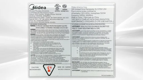 Miniatura 8 de Horno microondas comercial, ETL 1000w, 1.2 pies cúbicos, para encimera